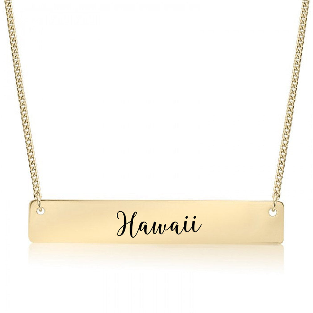 Home State Pride  Gold / Silver Bar Necklace - Select Your State! - pipercleo.com