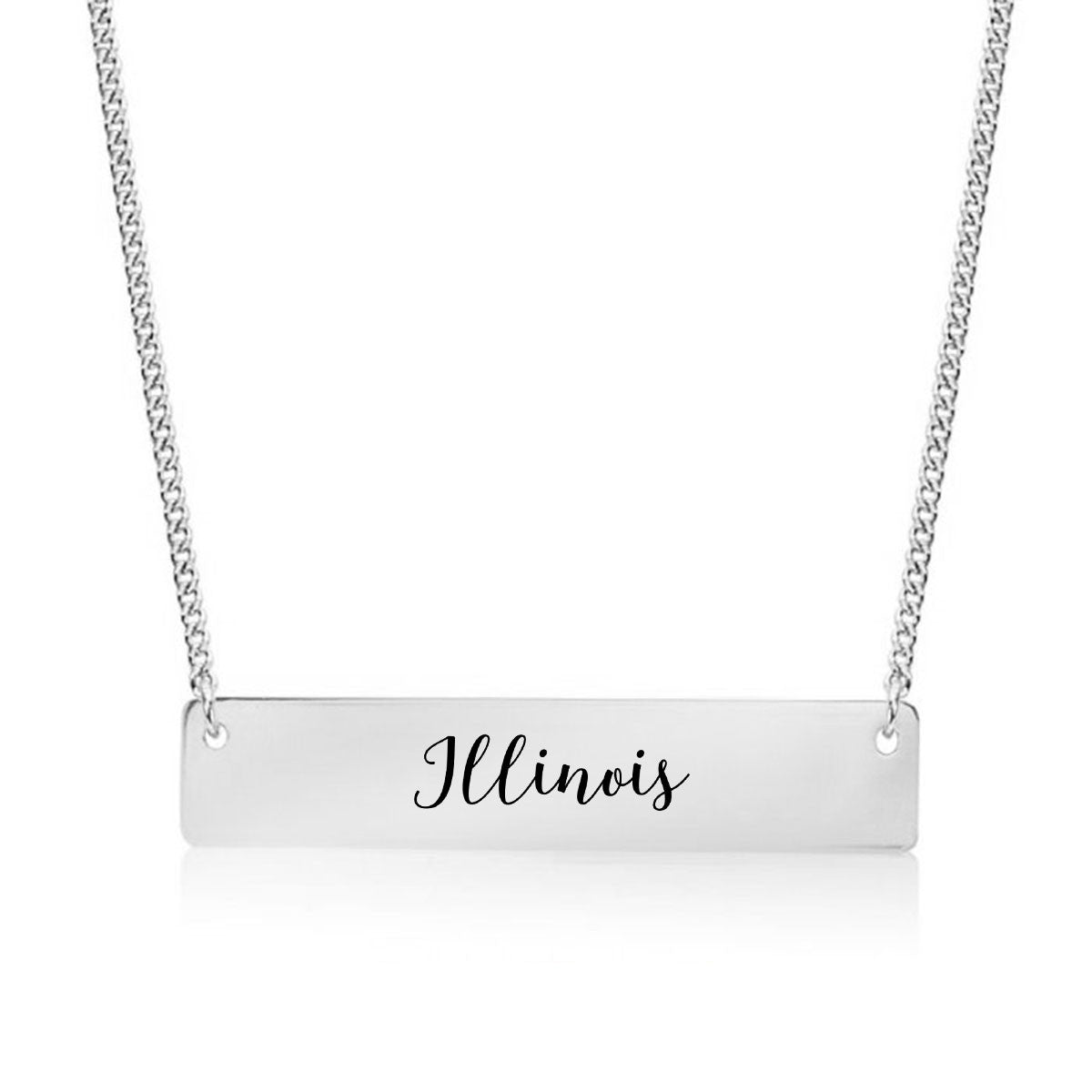 Home State Pride  Gold / Silver Bar Necklace - Select Your State! - pipercleo.com