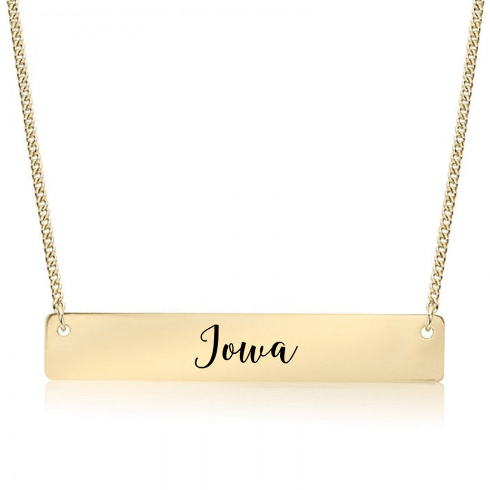 Home State Pride  Gold / Silver Bar Necklace - Select Your State! - pipercleo.com