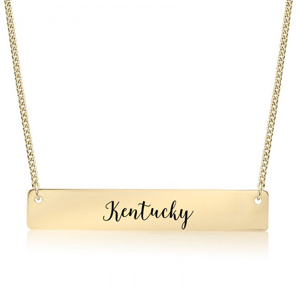 Home State Pride  Gold / Silver Bar Necklace - Select Your State! - pipercleo.com