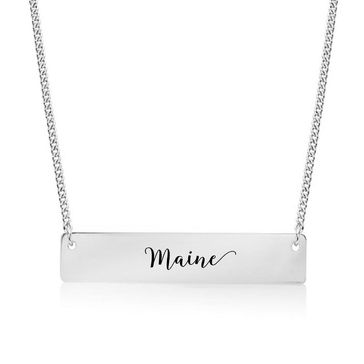 Home State Pride  Gold / Silver Bar Necklace - Select Your State! - pipercleo.com