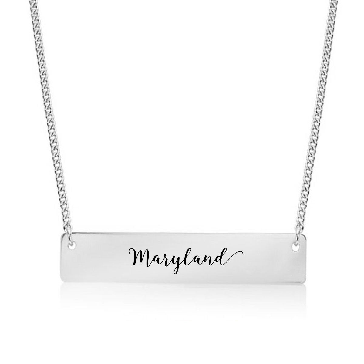 Home State Pride  Gold / Silver Bar Necklace - Select Your State! - pipercleo.com