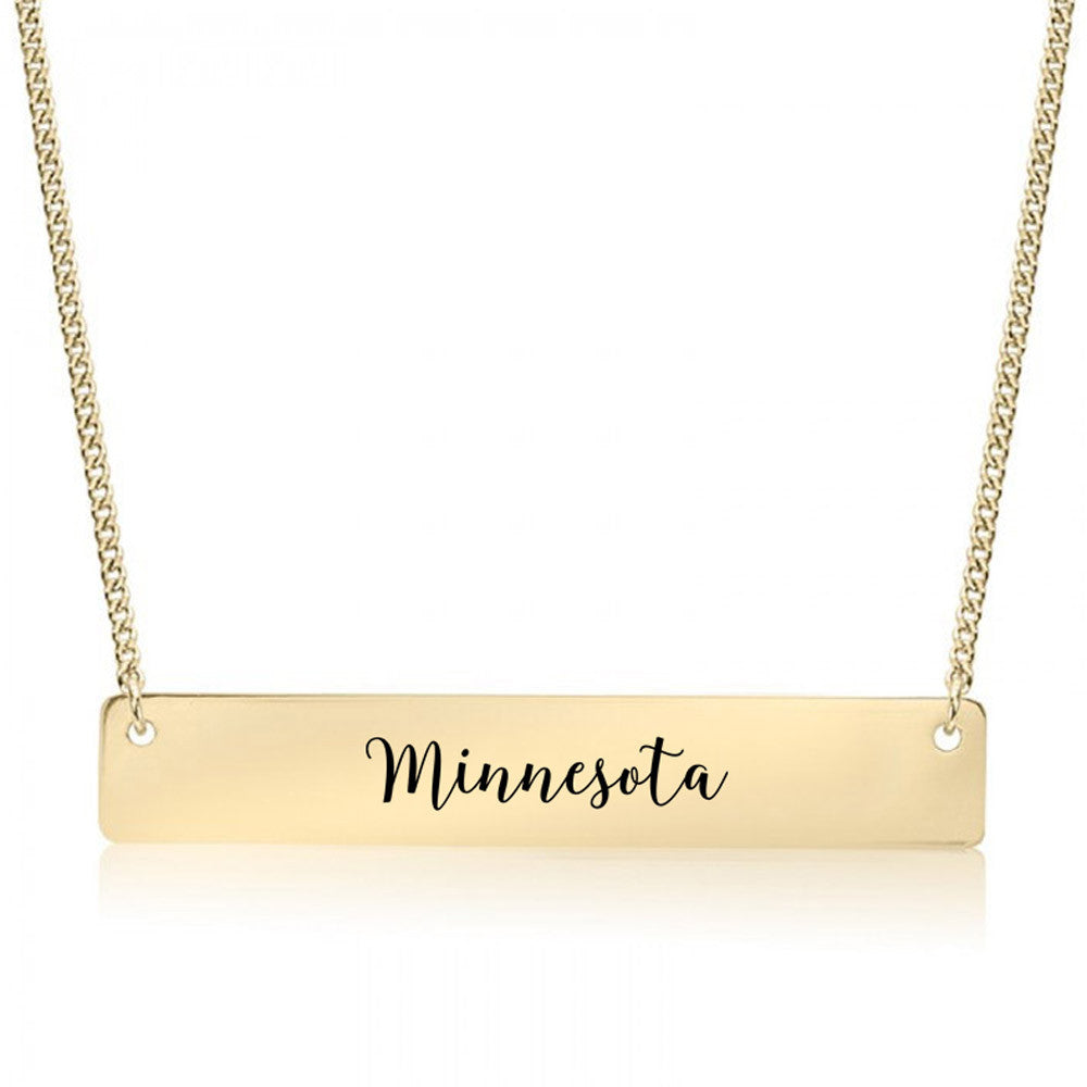 Minnesota Gold / Silver Bar Necklace - pipercleo.com