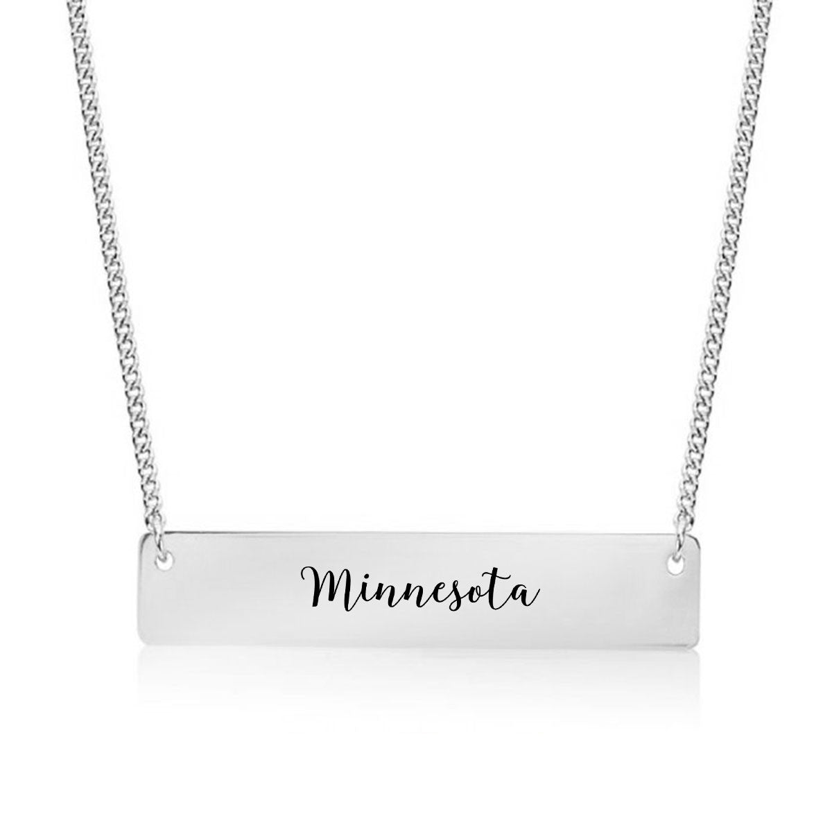 Home State Pride  Gold / Silver Bar Necklace - Select Your State! - pipercleo.com