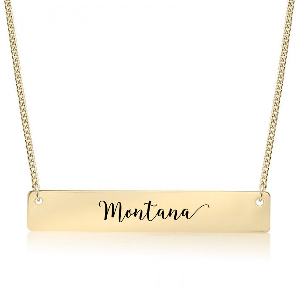 Home State Pride  Gold / Silver Bar Necklace - Select Your State! - pipercleo.com