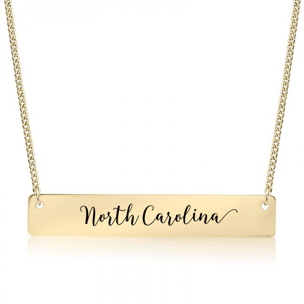 North Carolina Gold / Silver Bar Necklace - pipercleo.com