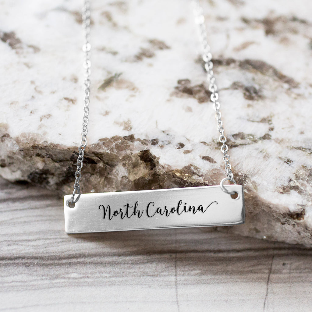 North Carolina Gold / Silver Bar Necklace - pipercleo.com