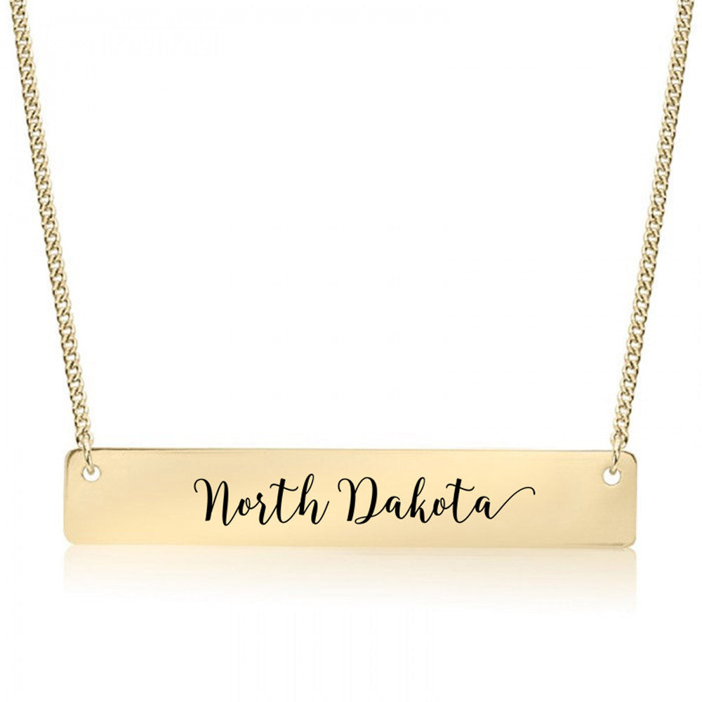 Home State Pride  Gold / Silver Bar Necklace - Select Your State! - pipercleo.com