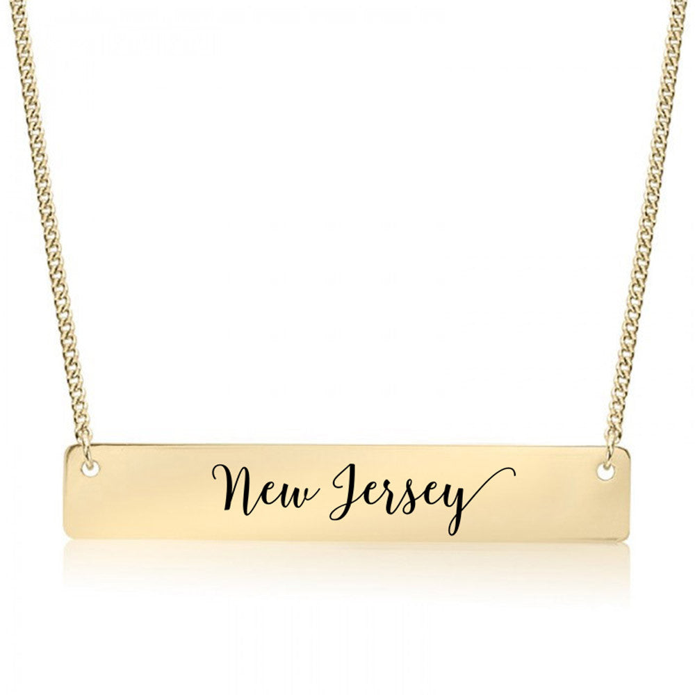 Home State Pride  Gold / Silver Bar Necklace - Select Your State! - pipercleo.com