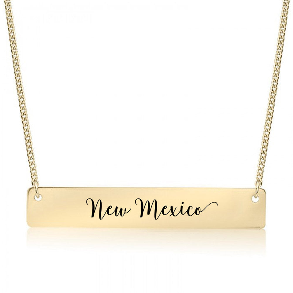 Home State Pride  Gold / Silver Bar Necklace - Select Your State! - pipercleo.com
