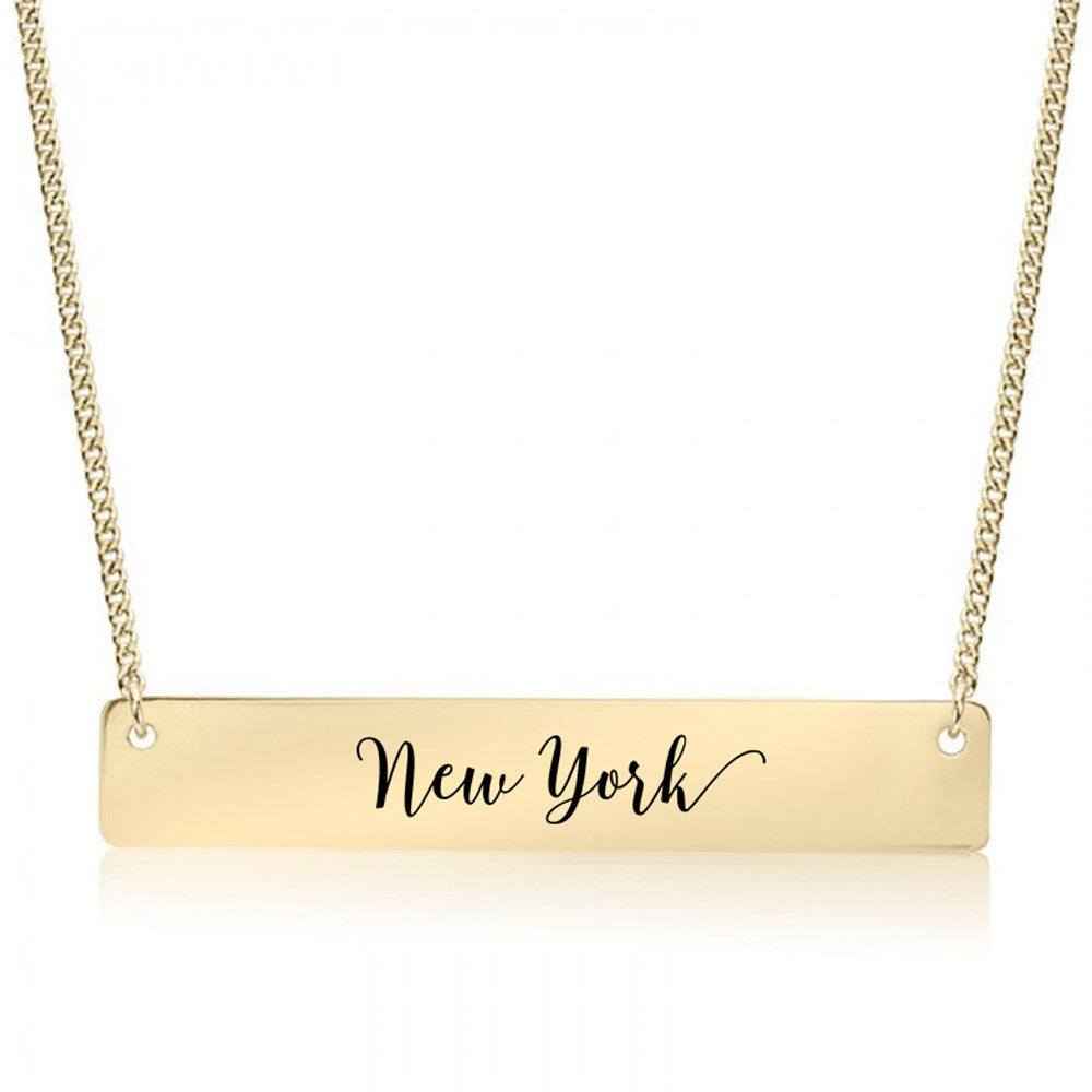 Home State Pride  Gold / Silver Bar Necklace - Select Your State! - pipercleo.com