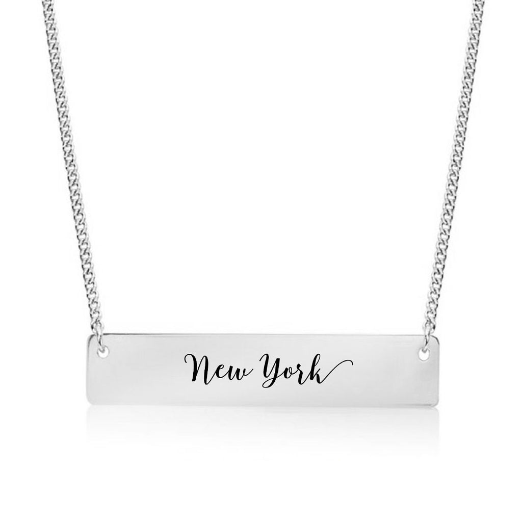 New York Gold / Silver Bar Necklace - pipercleo.com