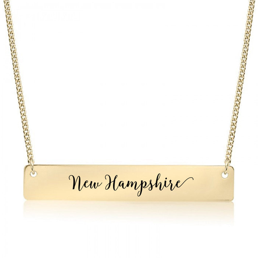 New Hampshire Gold / Silver Bar Necklace - pipercleo.com