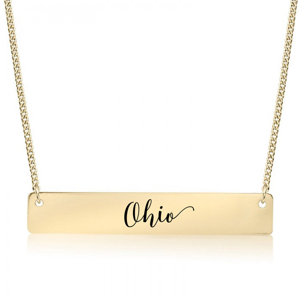 Ohio Gold / Silver Bar Necklace - pipercleo.com