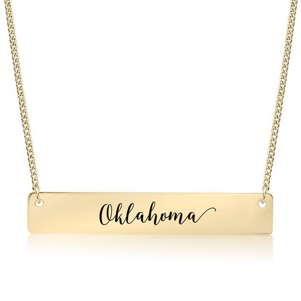 Home State Pride  Gold / Silver Bar Necklace - Select Your State! - pipercleo.com