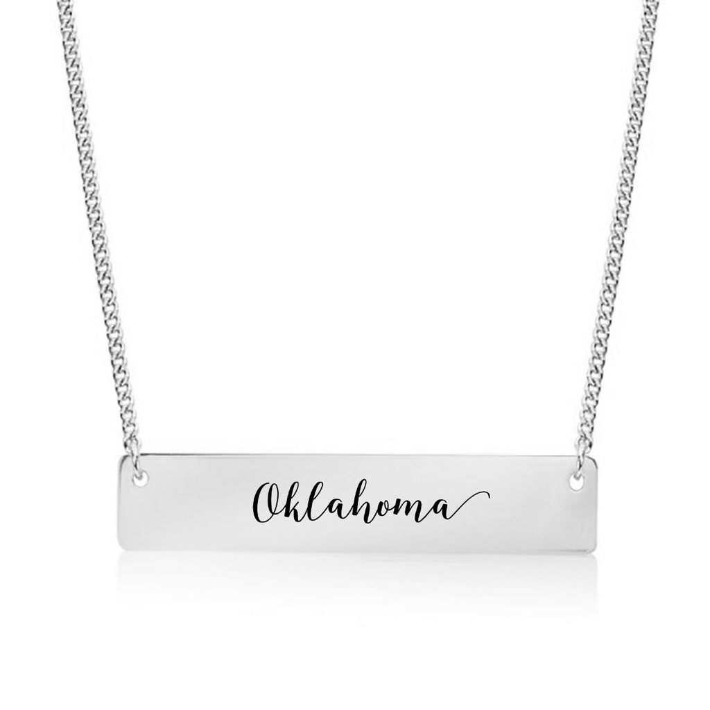 Oklahoma Gold / Silver Bar Necklace - pipercleo.com