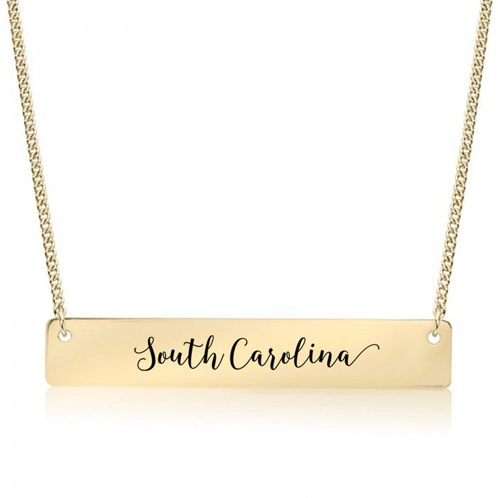 South Carolina Gold / Silver Bar Necklace - pipercleo.com