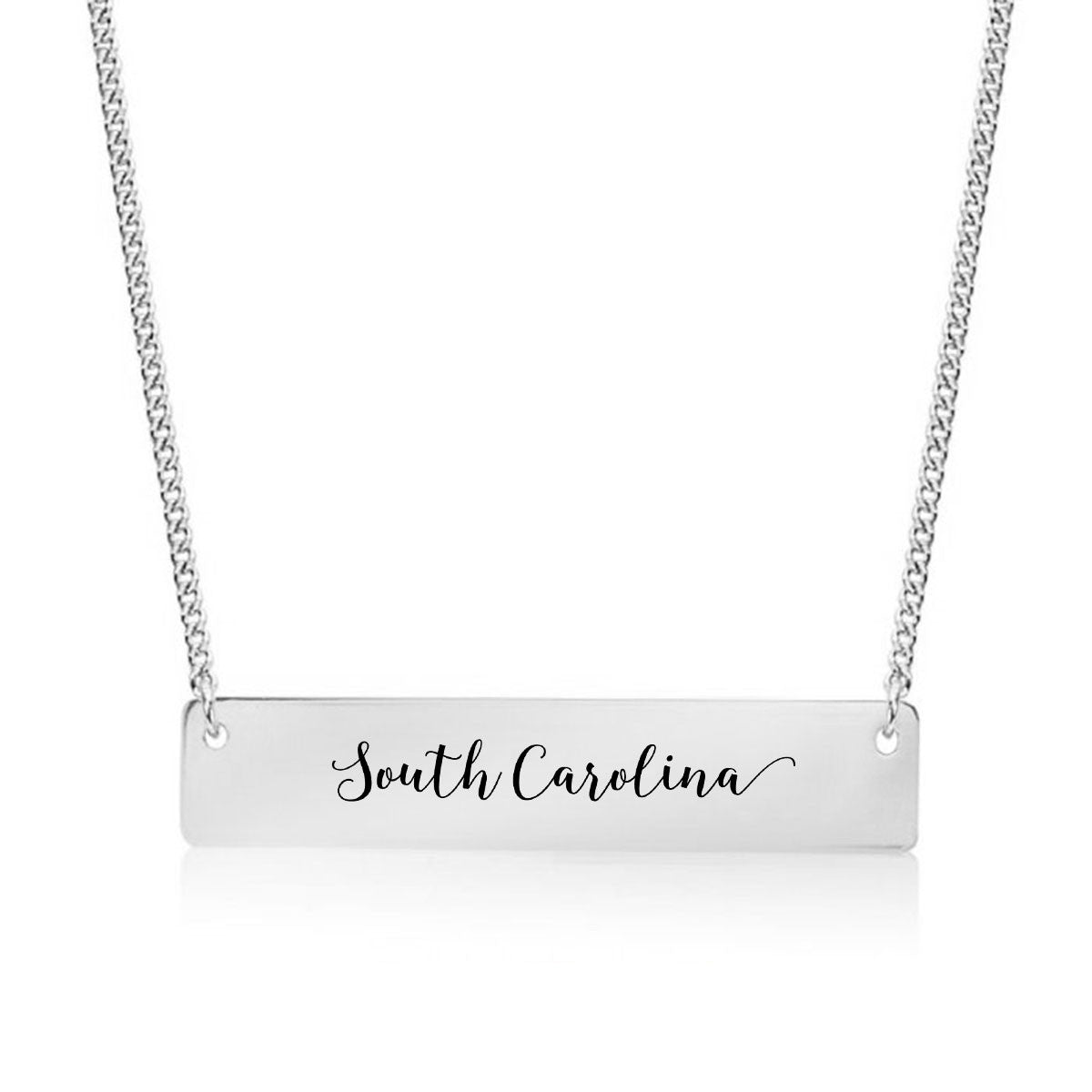 Home State Pride  Gold / Silver Bar Necklace - Select Your State! - pipercleo.com