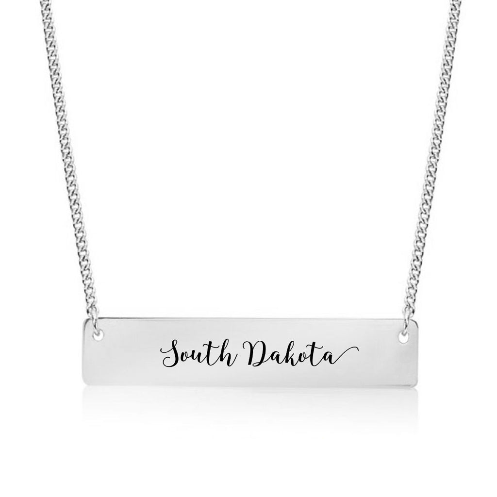 South Dakota Gold / Silver Bar Necklace - pipercleo.com