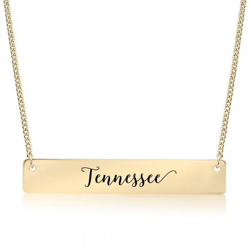 Home State Pride  Gold / Silver Bar Necklace - Select Your State! - pipercleo.com
