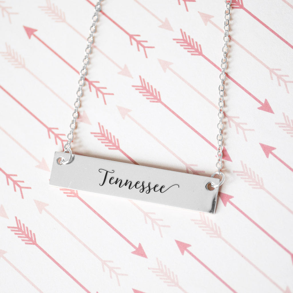 Tennessee Gold / Silver Bar Necklace - pipercleo.com