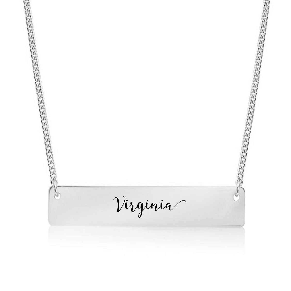 Home State Pride  Gold / Silver Bar Necklace - Select Your State! - pipercleo.com