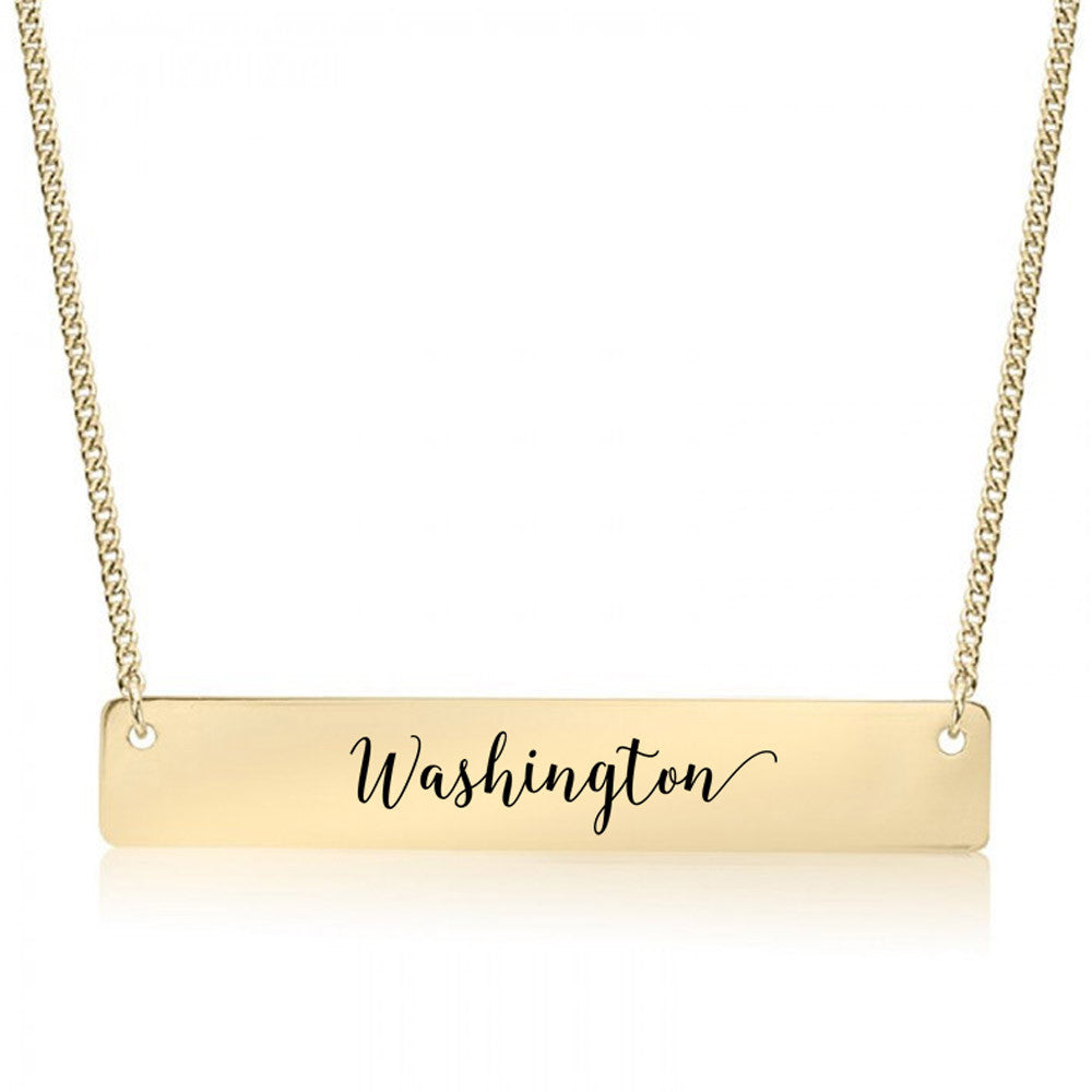 Washington Gold / Silver Bar Necklace - pipercleo.com