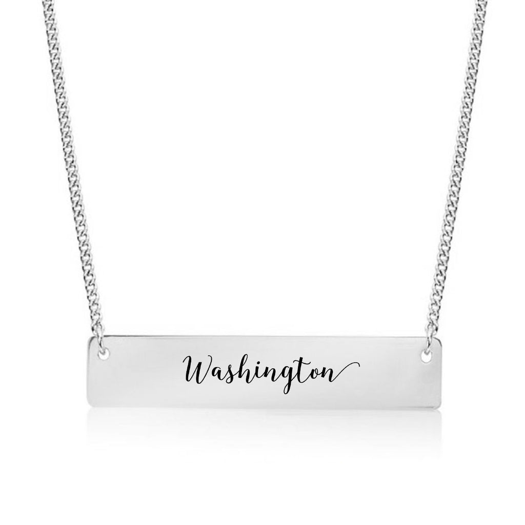 Washington Gold / Silver Bar Necklace - pipercleo.com