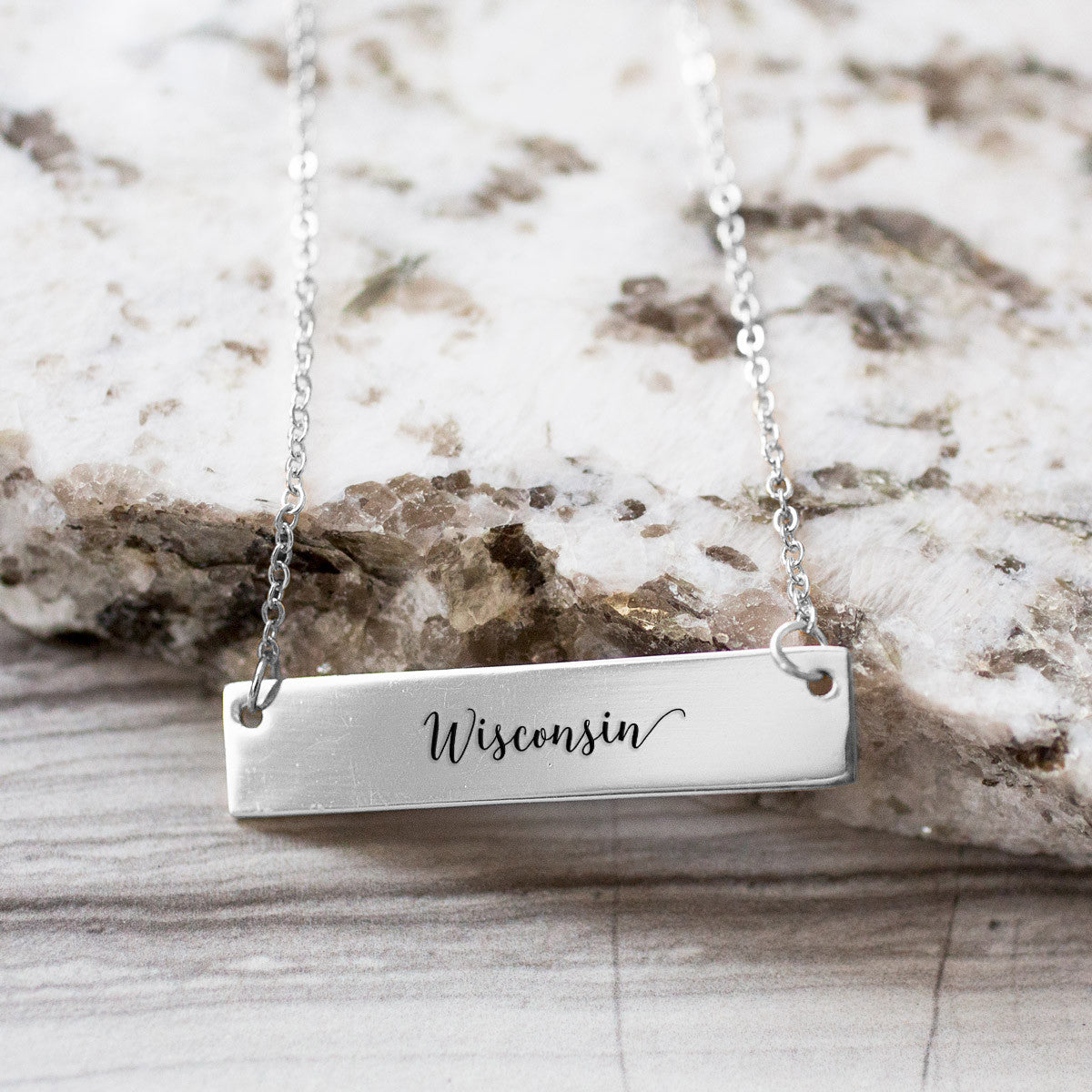 Home State Pride  Gold / Silver Bar Necklace - Select Your State! - pipercleo.com