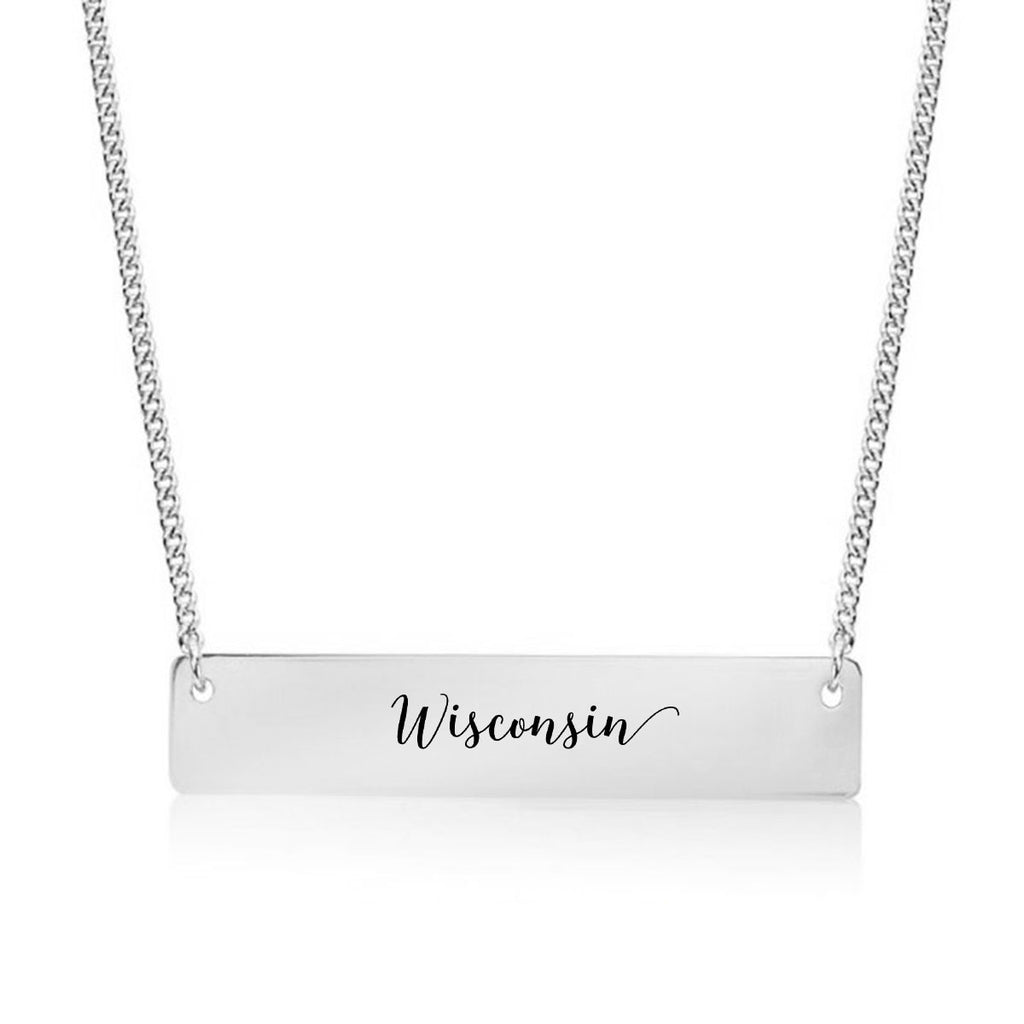 Wisconsin Gold / Silver Bar Necklace - pipercleo.com