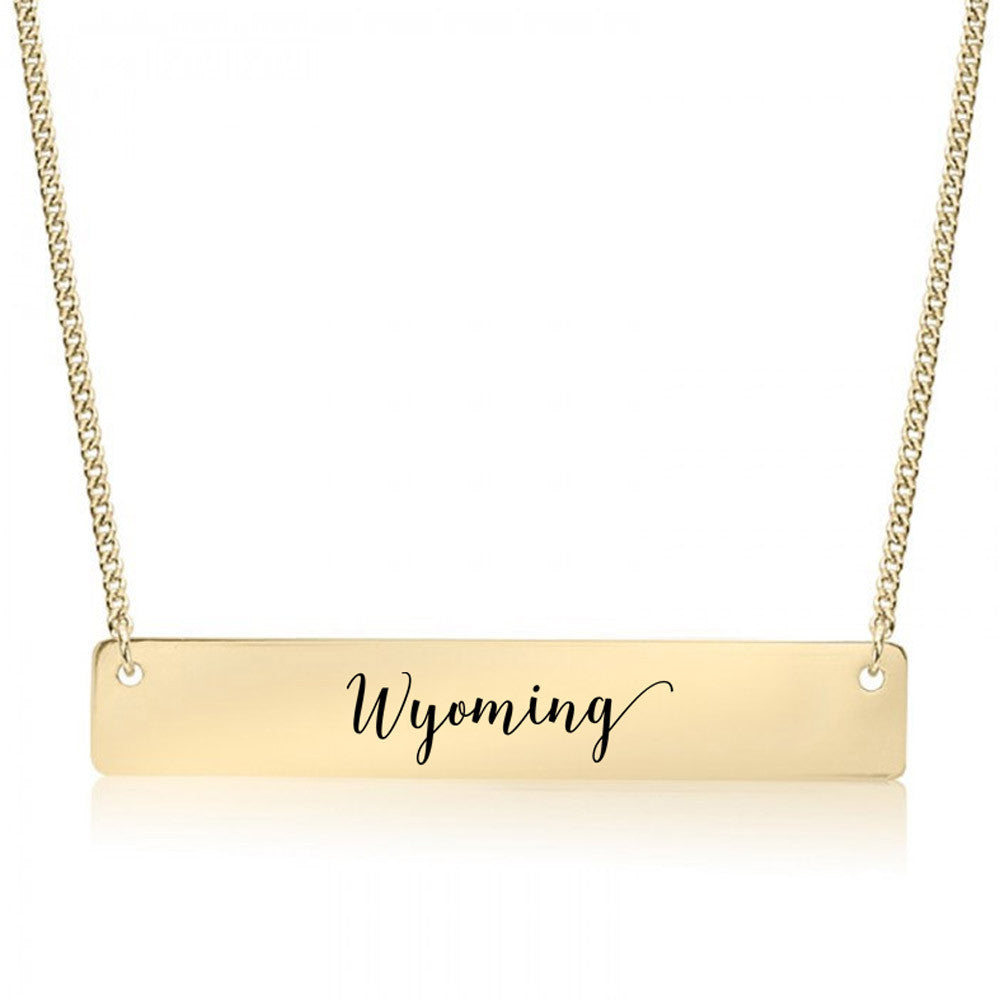 Home State Pride  Gold / Silver Bar Necklace - Select Your State! - pipercleo.com
