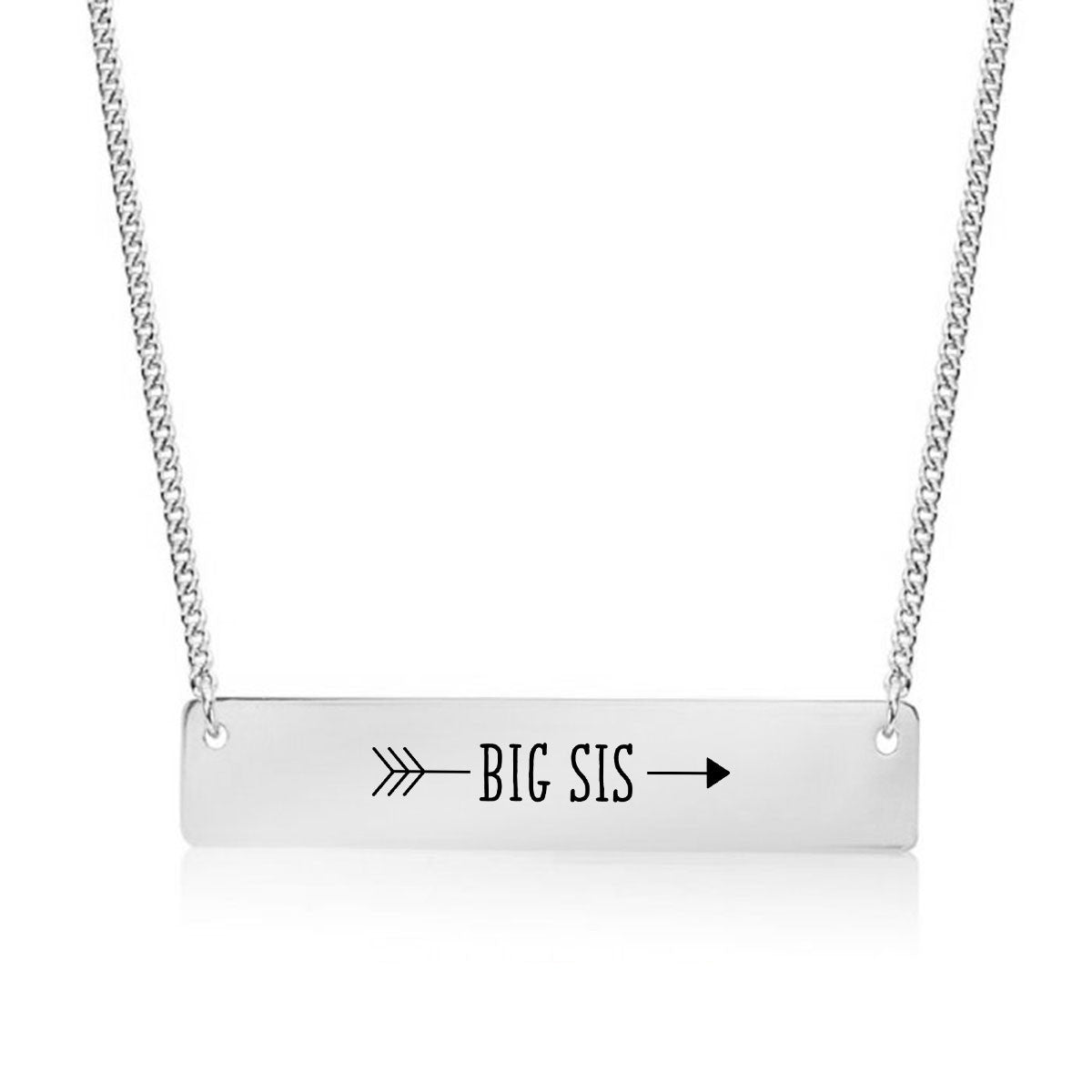 Big Sister Arrow  Gold / Silver Bar Necklace - Sister Gifts - pipercleo.com