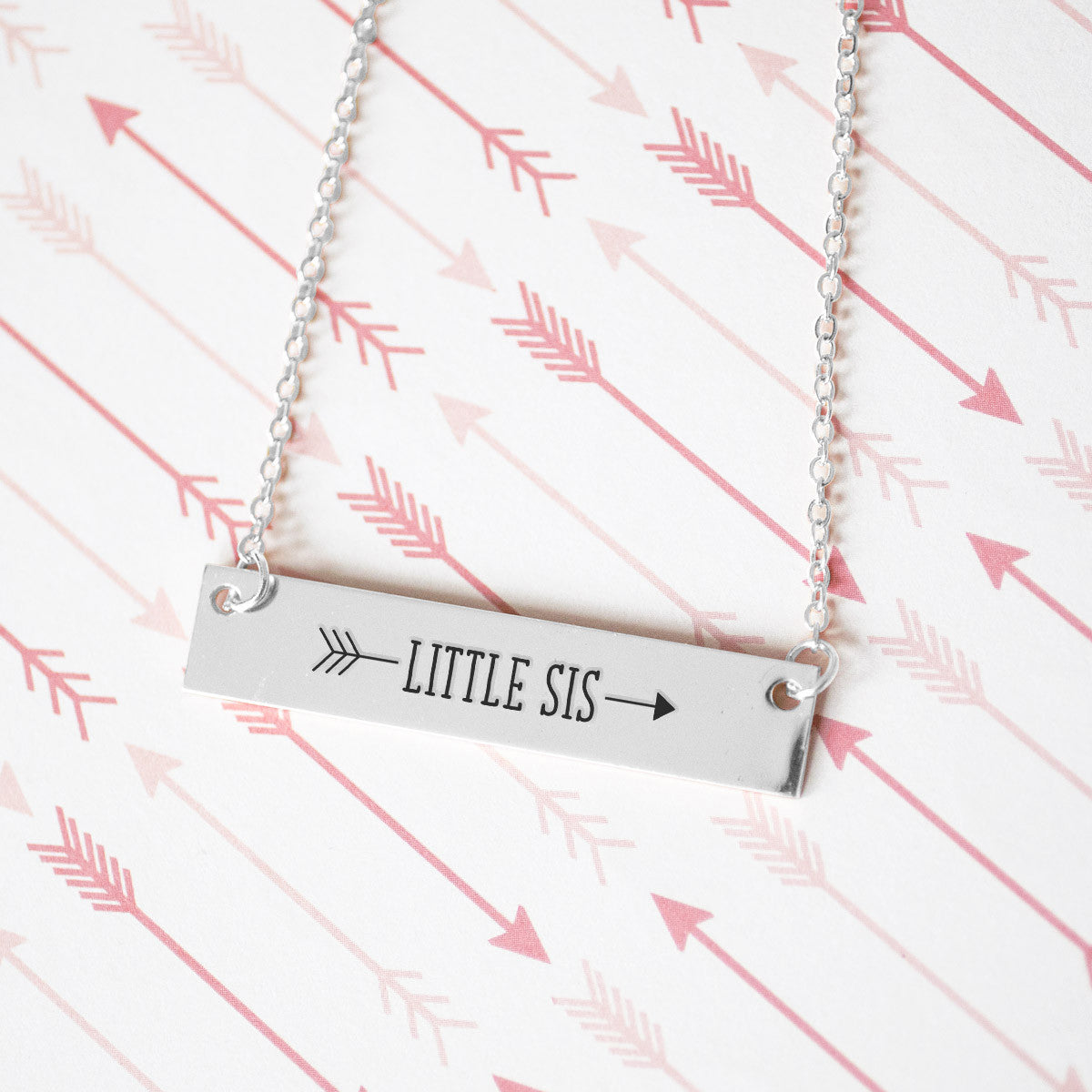 Little Sister Arrow Gold / Silver Bar Necklace - Sister Gifts - pipercleo.com