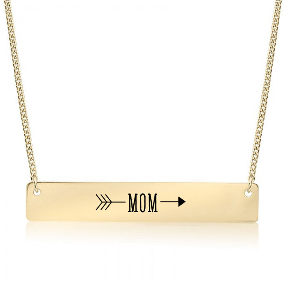 Mom Arrow Gold / Silver Bar Necklace - pipercleo.com