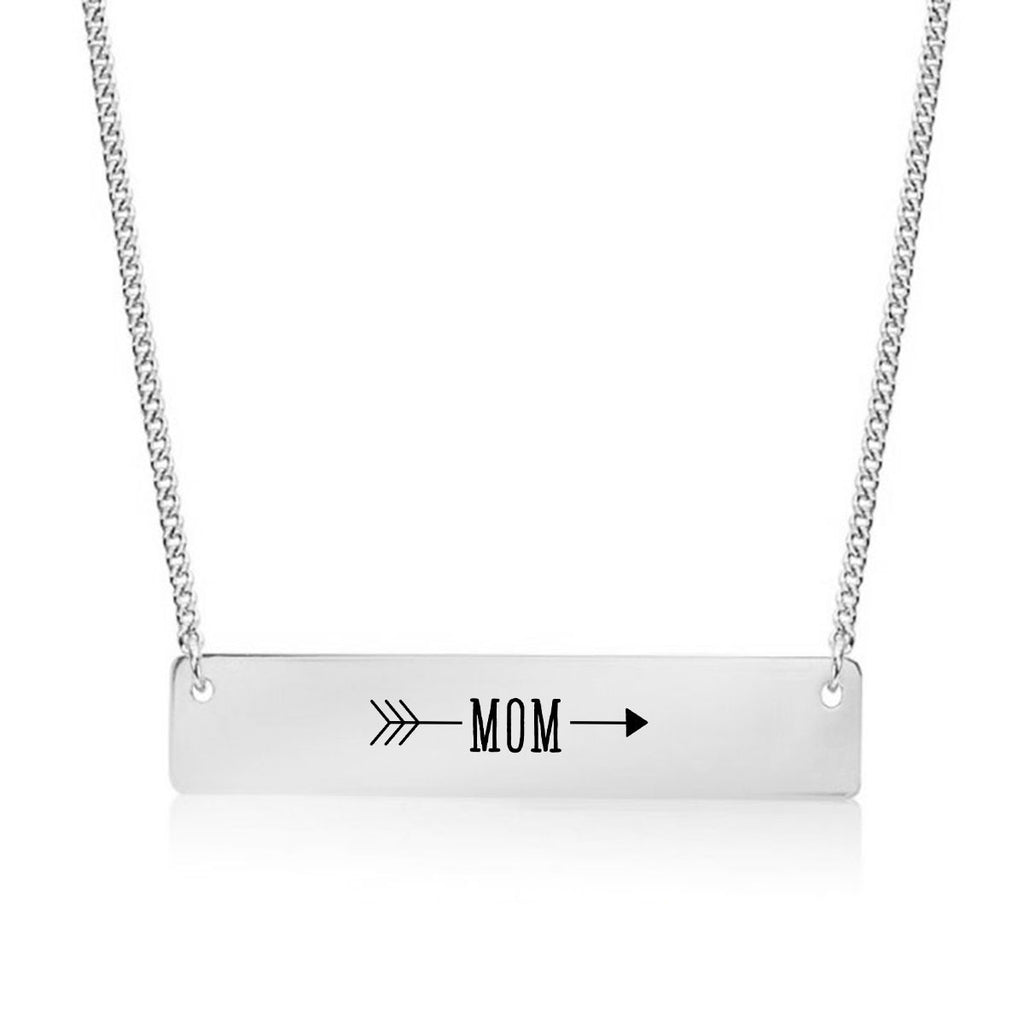 Mom Arrow Gold / Silver Bar Necklace - pipercleo.com
