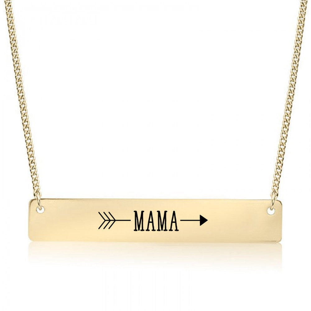 Mama Arrow Gold / Silver Bar Necklace - pipercleo.com