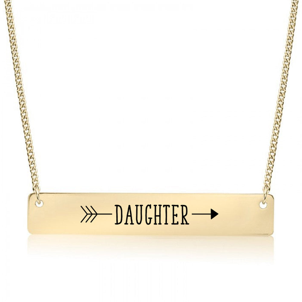 Daughter Arrow Gold / Silver Bar Necklace - pipercleo.com