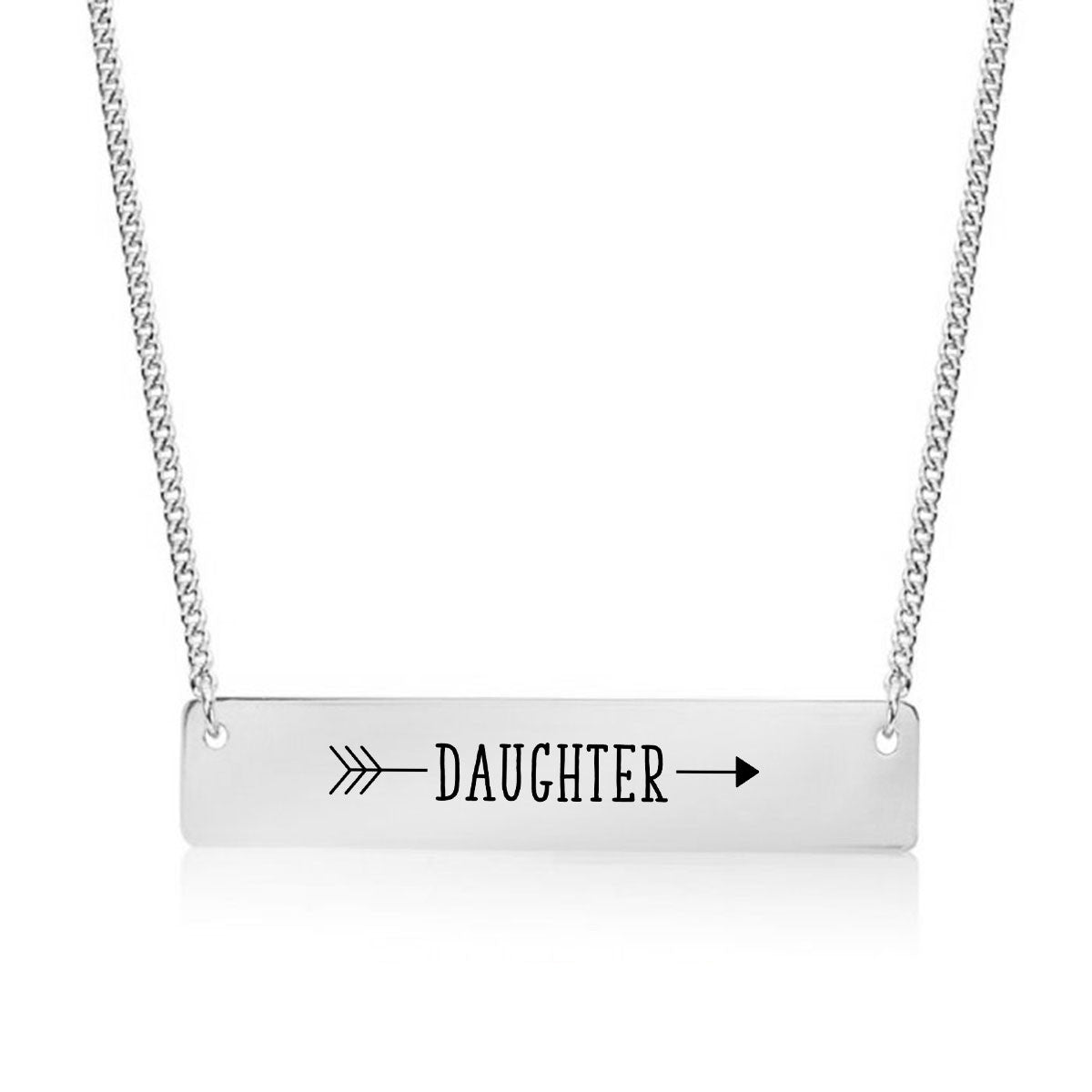 Daughter Arrow Gold / Silver Bar Necklace - pipercleo.com