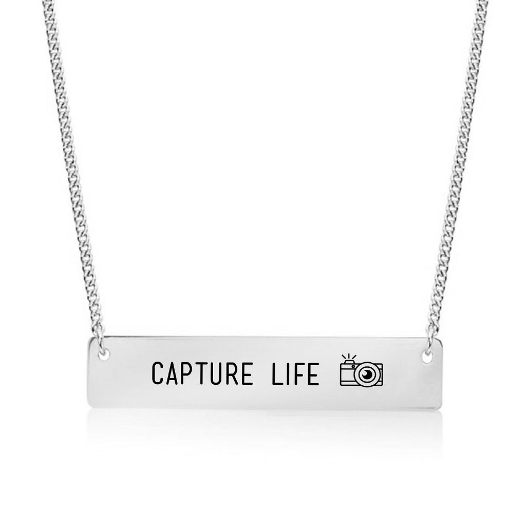 Capture Life - Photographer's Gold / Silver Bar Necklace - pipercleo.com