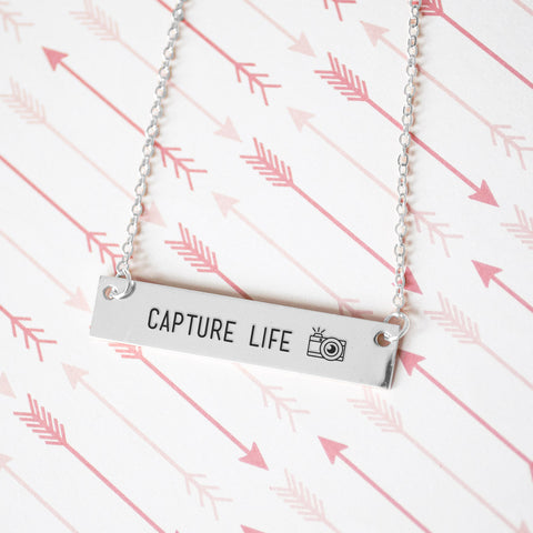 Capture Life - Photographer's Gold / Silver Bar Necklace - pipercleo.com