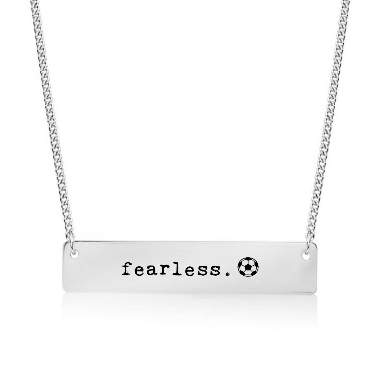 Fearless Soccer Gold / Silver Bar Necklace - pipercleo.com