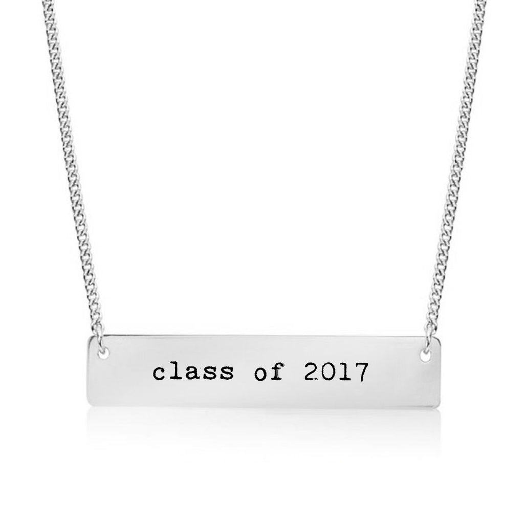 Class of 2017 Gold / Silver Bar Necklace - pipercleo.com