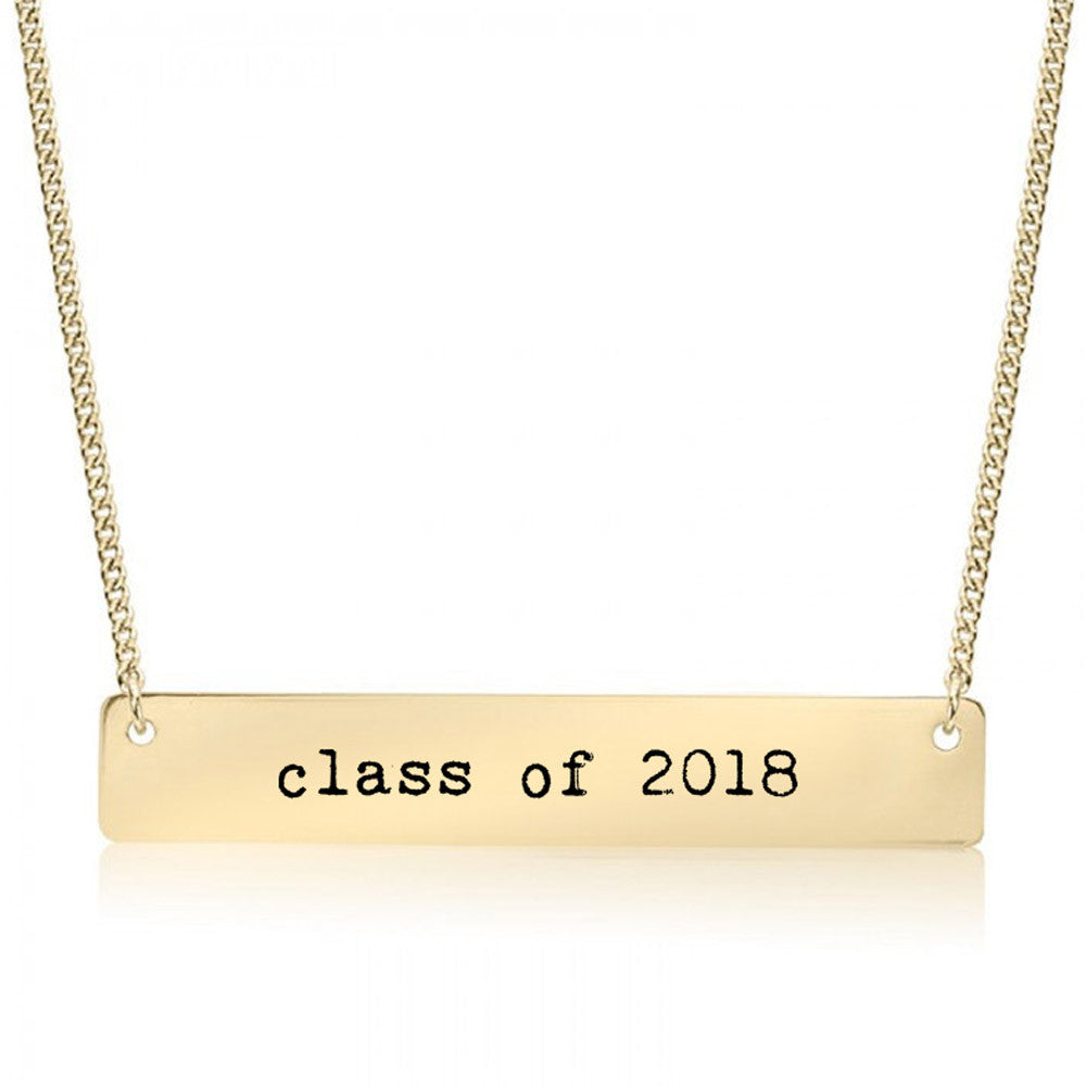 Class of 2018 Gold / Silver Bar Necklace - pipercleo.com