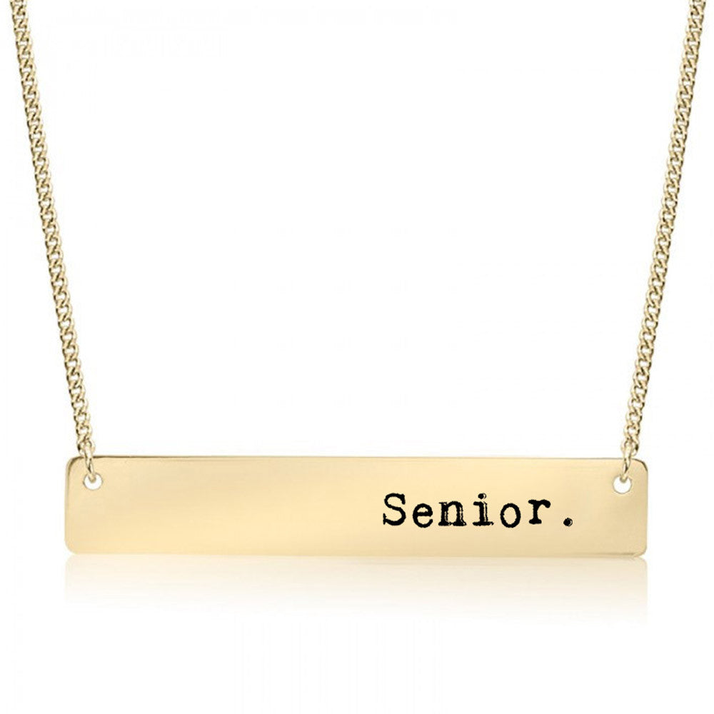 Senior Gold / Silver Bar Necklace - pipercleo.com