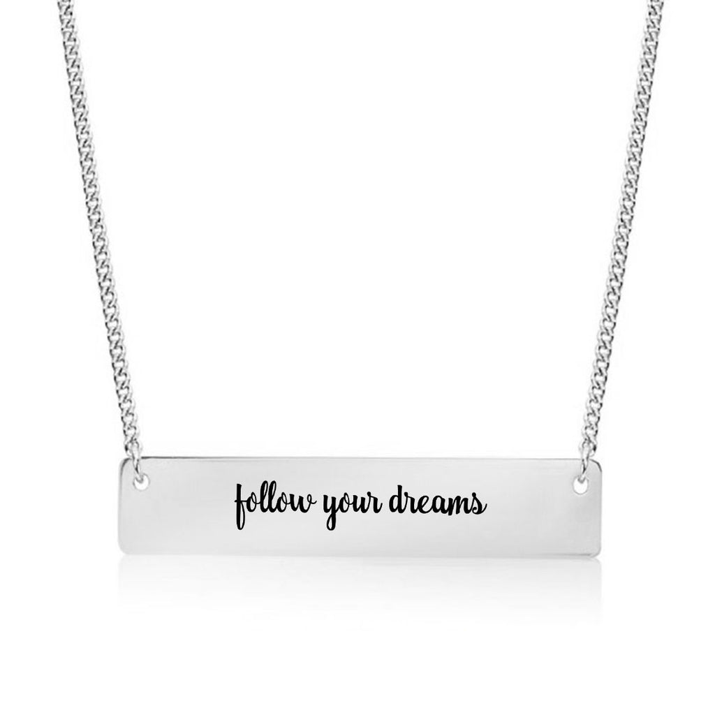 Follow Your Dreams Gold / Silver Bar Necklace - pipercleo.com