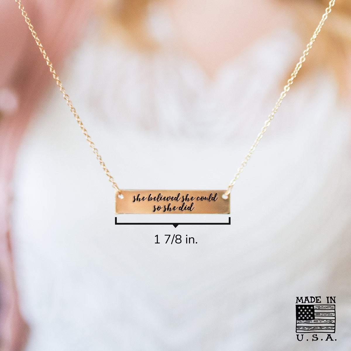 She believed she could so she did Gold / Silver Bar Necklace - pipercleo.com