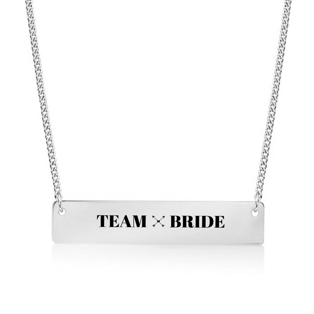 Team Bride Gold / Silver Bar Necklace - pipercleo.com