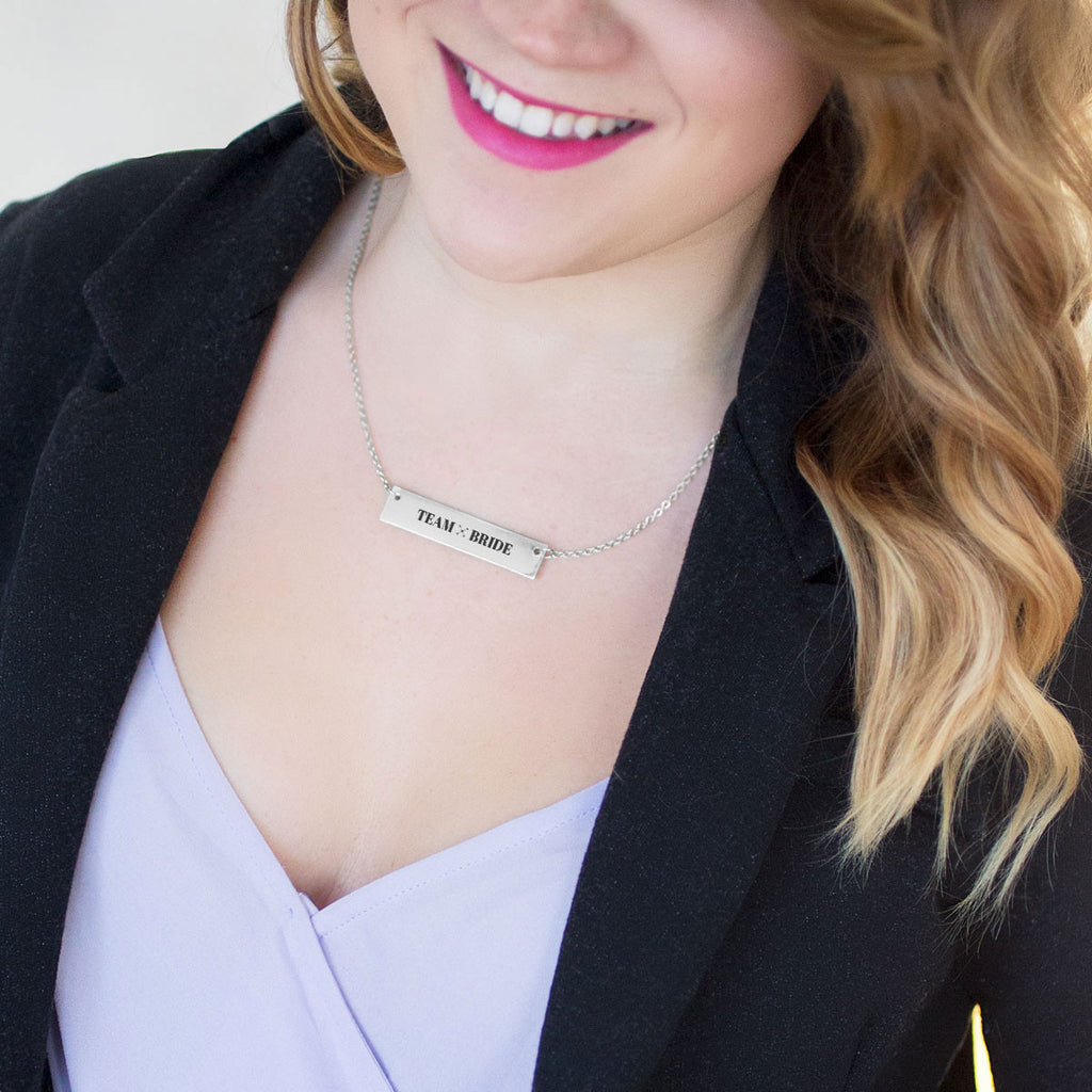 Team Bride Gold / Silver Bar Necklace - pipercleo.com