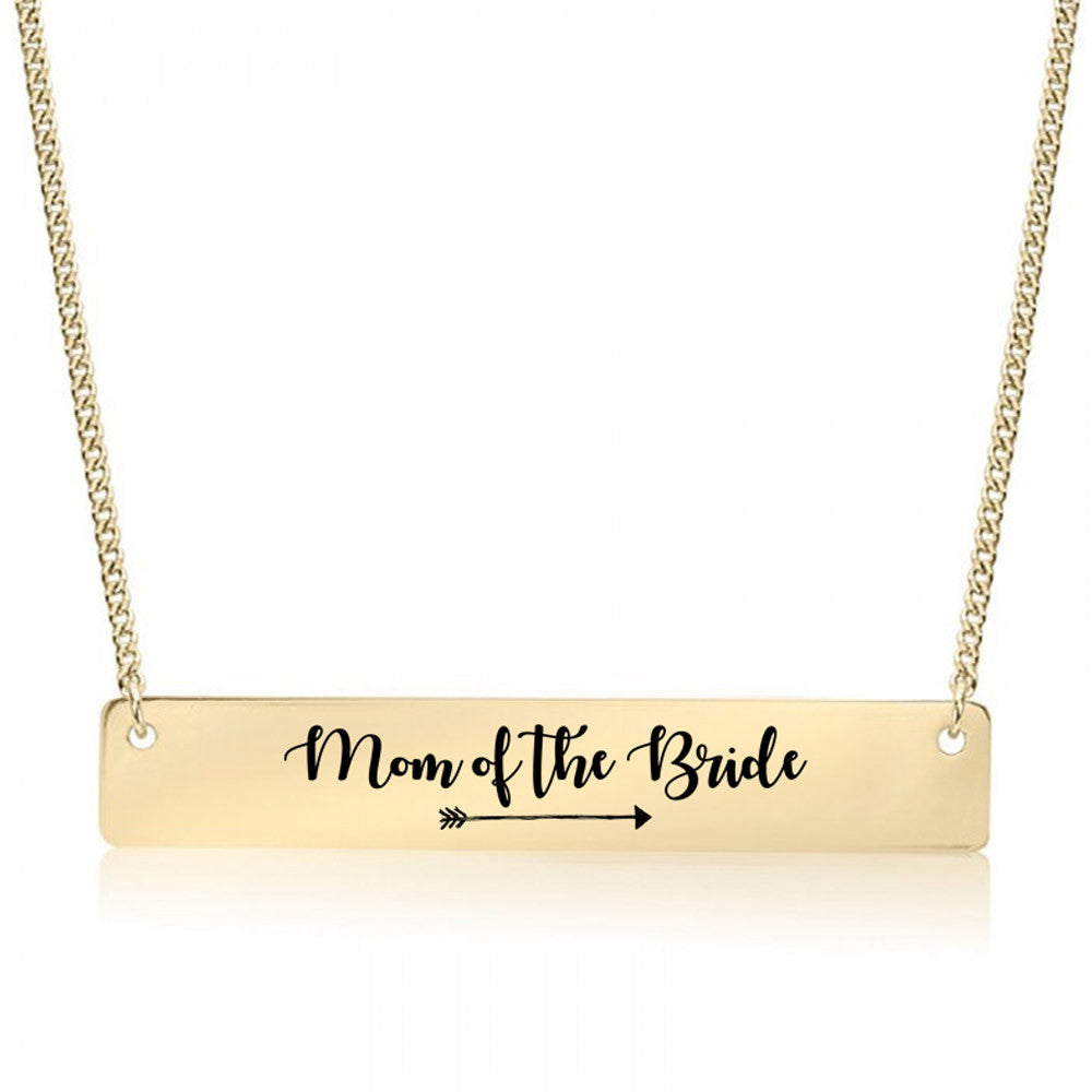 Mother of the Bride Gold / Silver Bar Necklace - Bridesmaid Gift - pipercleo.com