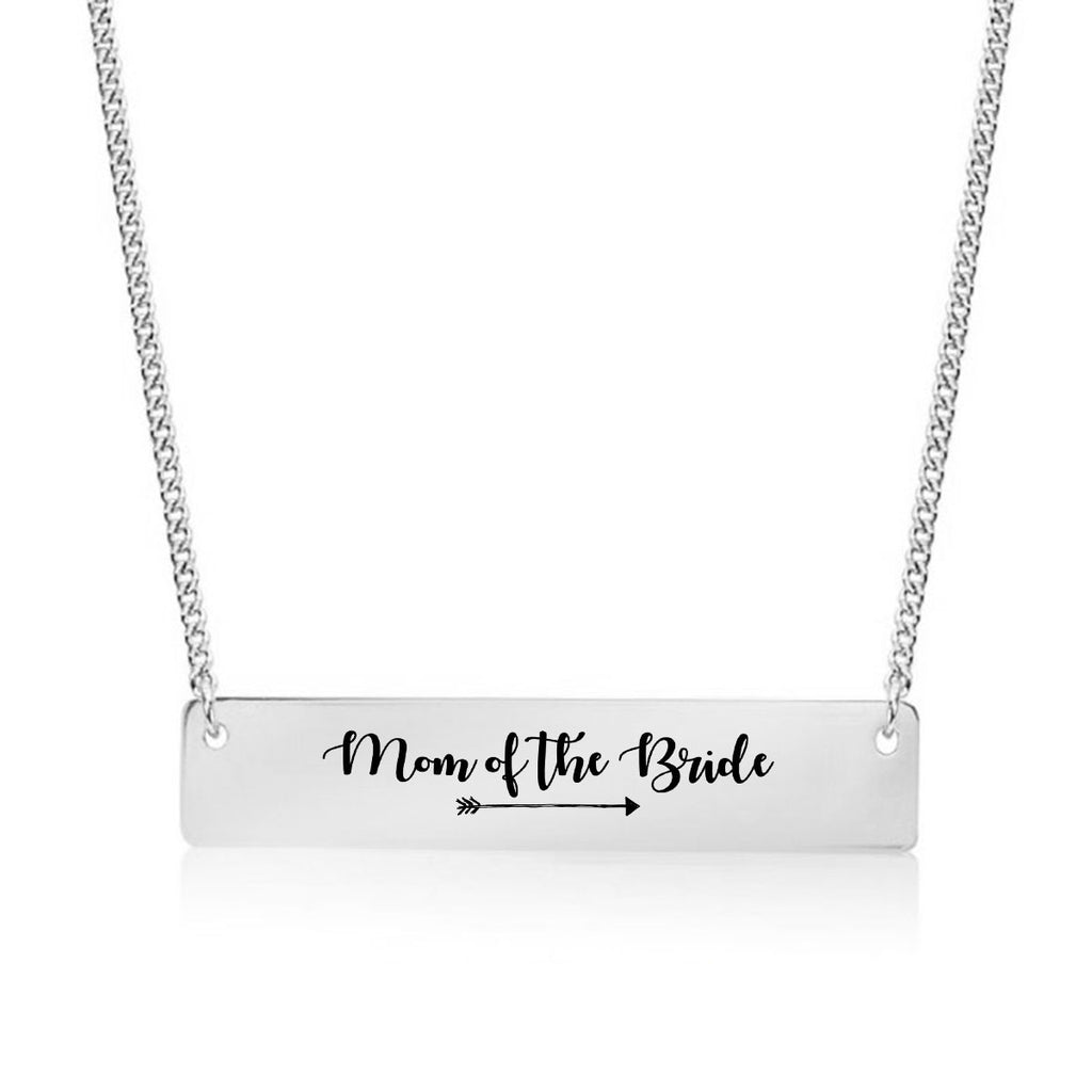 Mother of the Bride Gold / Silver Bar Necklace - Bridesmaid Gift - pipercleo.com